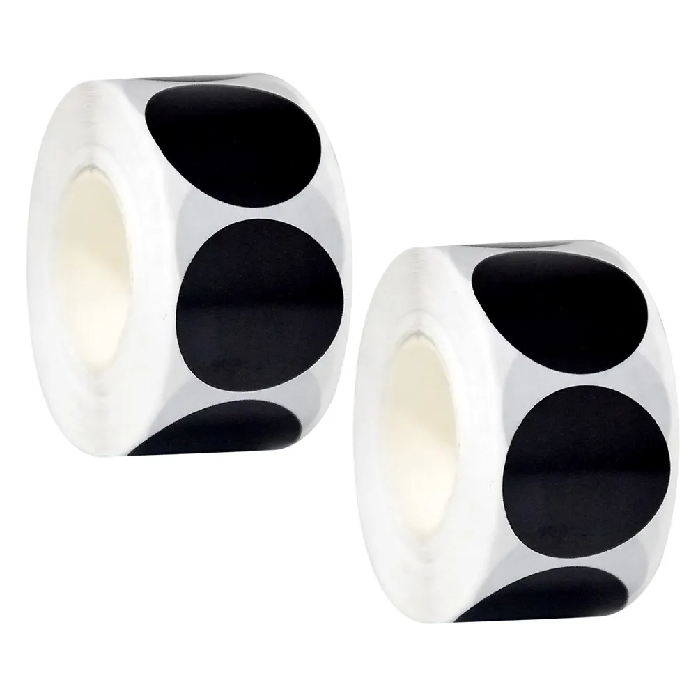 2Pcs 25Mm 검정색 라운드 도트 스티커 구리판지 영구 방수 쓰기 라벨 색상 코딩 사무실 학교 식료품 저장실 향신료