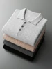 Luxury Men Cashmere Sweater 100% Merino Wool Buttoned Pullover Autumn Winter Polo Collar Knitwear Male Casual Warm Jumper Tops 1