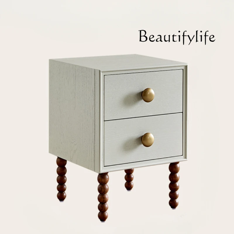

Solid Wood Bedside Cabinet Bedroom Living Room Storage Storage Side Table Cabinet Storage American Retro