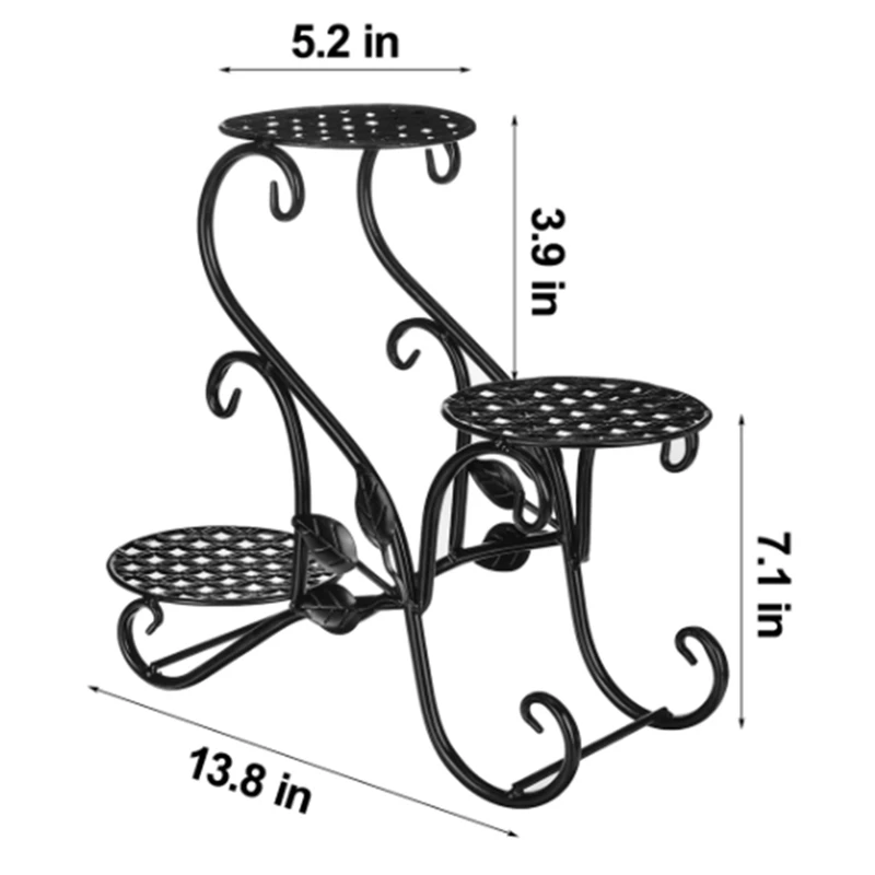 garden sofa Iron Flower Shelf Rack Home Floor-Style Living Room Flower Pot Shelf 3Layers Indoor Outdoor Garden Flower Stand patio furniture