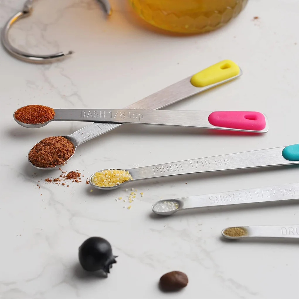 5 Pieces/Set Baking Powder Dry Food Measuring Spoons Coffee 1/64 to 1/4 Teaspoons Household Kitchen Gadget Home Supplies kitchen measuring spoons,measuring spoon set,measuring cup and spoon set