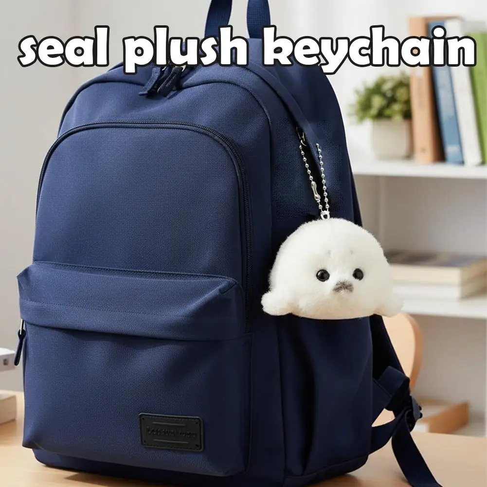 1Pc Nette Robbe Puppe Plüsch Spielzeug Schlüsselbund Anhänger Charms Simulation Ozean Spielzeug Souvenir Dichtung Anhänger Geschenk Puppe Tasche Anhänger – Detail 6