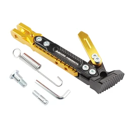 Adjustable Universal Motorcycle Kickstand Alloy Foot Stand (Yellow)
