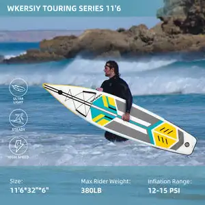 11ft6in Inflatable Stand Up Paddle Board Non-Slip Kayak SUP with SUP Accessories for Youth Adults Outdoor Water Sports Surfboard 6