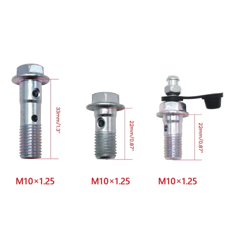 10 Pcs Motorcycle Banjo Bolts & Washers Brake Hoses Banjo Bolts Motorcycle Brake Caliper Screws Durbale