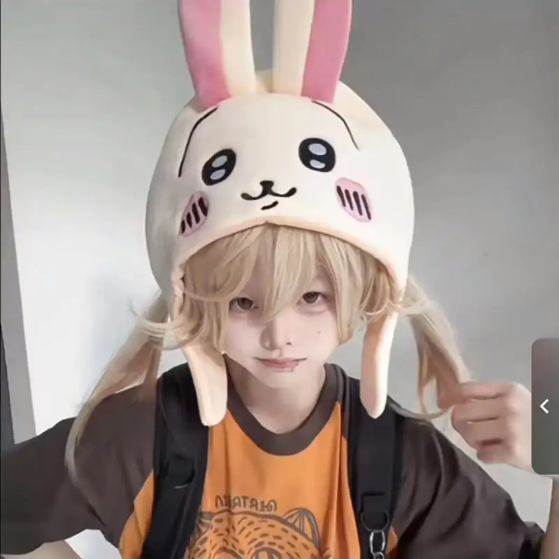 Kawaii Chiikawa Hachiware 3D Ears Hat Cartoon Anime Accessories Cosplay Plush Head Hat Photo Prop Gift