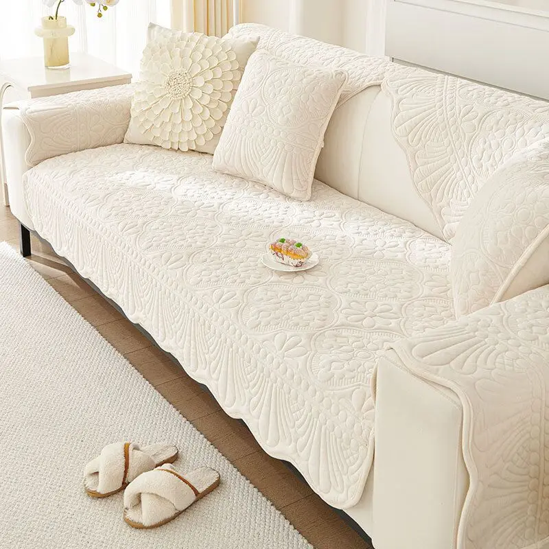 

Плюшевый бархатный чехол с волнистыми краями, противоскользящий чехол для подушки, тисненый цветочный дизайн, домашний декор, полотенце для дивана