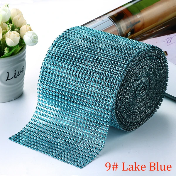 10-Yard Rhinestone Mesh Trim with 24 Rows for DIY Wedding and Party Decoration