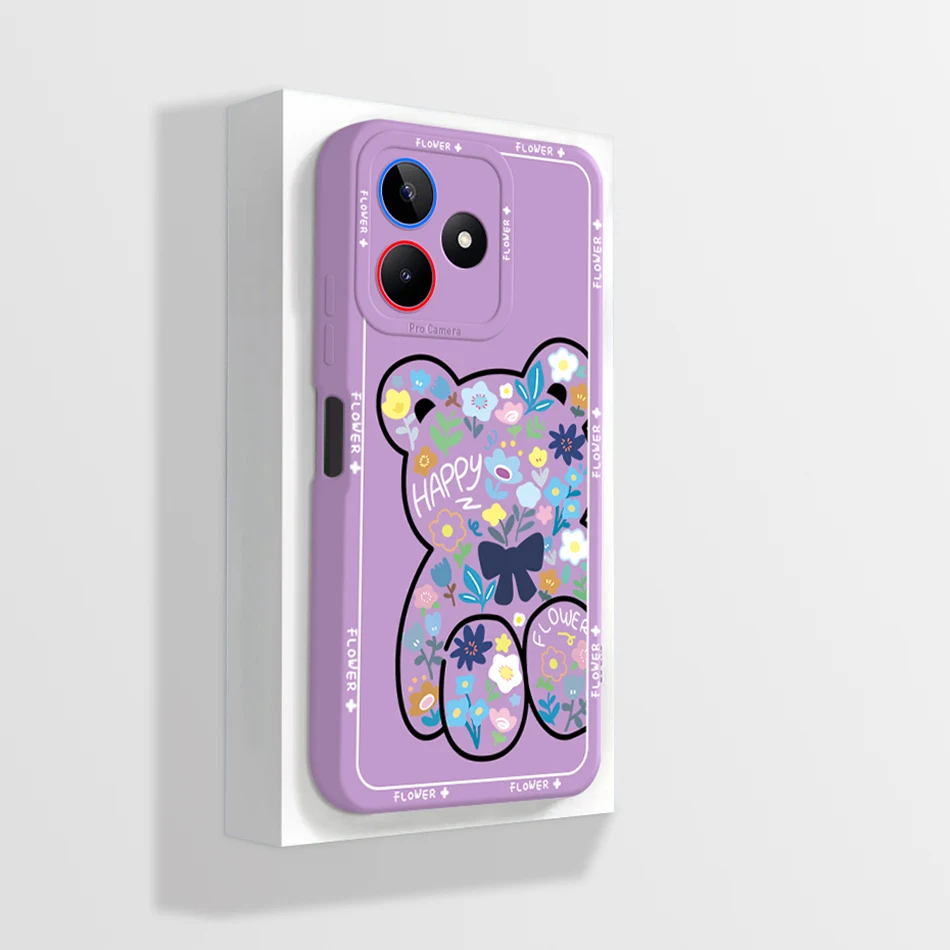 Elegant Floral Phone Case with Full Camera Protection - Realme Note 50