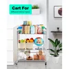 Stainless Steel Cart with Wheels 3 Tier,Stainless Steel Kitchen Cart,Stainless Steel Utility Cart,Metal Cart with Wheels 4