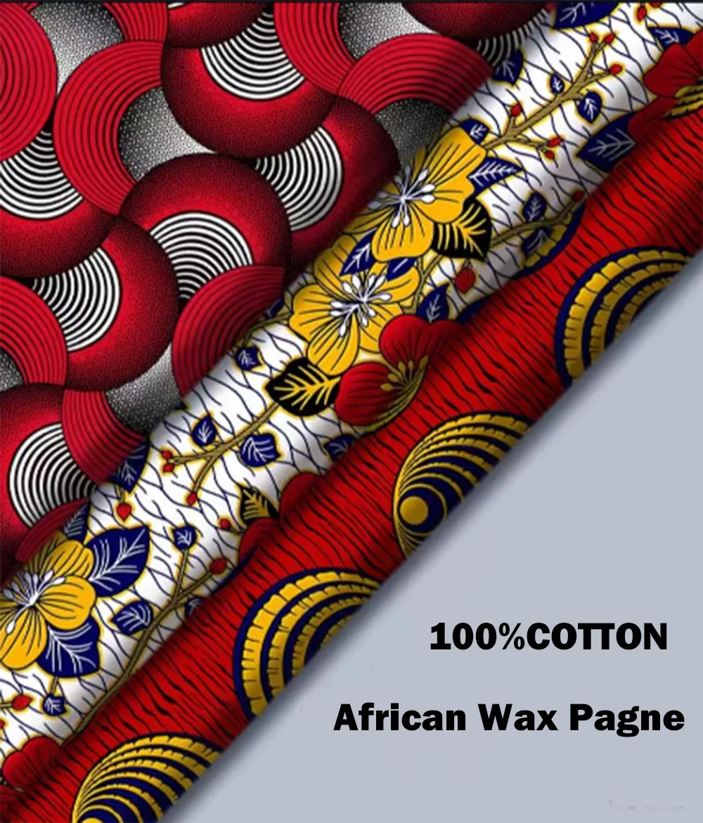 New Ankara African Cotton Material Wax Prints Fabric Soft Real Wax Pagne High Quality Batik Wax 6yards Tissu For Sew Wholesale