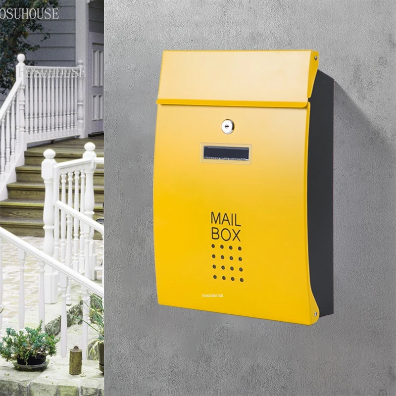 Modern Outdoor Rainproof Villa Garden Outdoor Mailboxes European Street Mailbox Hanging Wall with Lock Magazine Box New Post Box