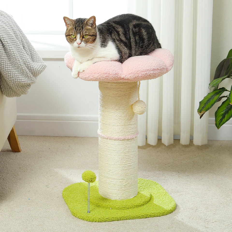 Flower Cat Scratching Post Small Cat Tree Tower Cat Scratcher for