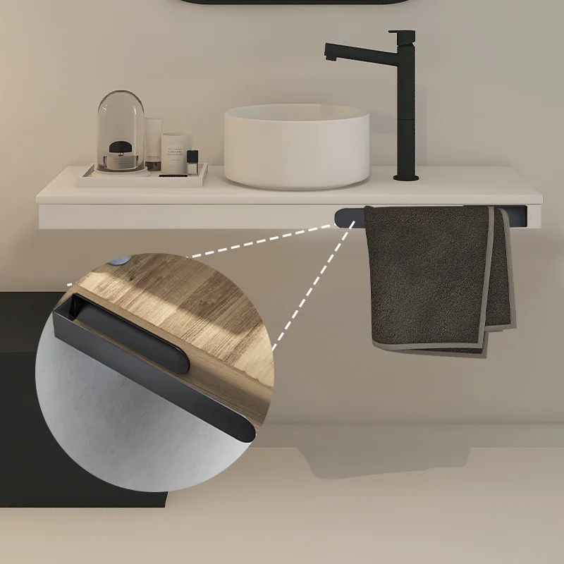 Towel Holder Stainless Steel Towel Ring Self-Adhesive Bathroom Kitchen No Drilling