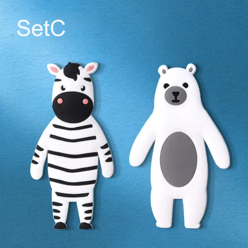 Wall Hooks Strong Self Adhesive Door Wall Hangers Creative Animals Silicone Hook Home Storage Hooks Wholesale 6