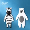 Wall Hooks Strong Self Adhesive Door Wall Hangers Creative Animals Silicone Hook Home Storage Hooks Wholesale 6