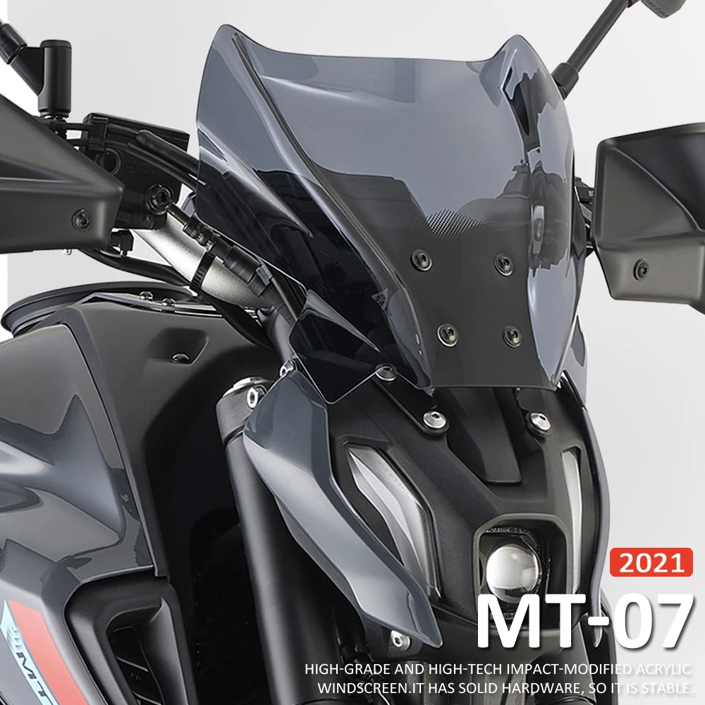 

For YAMAHA MT07 MT-07 2021 2022 NEW Motorcycle Accessories Windshield Fly Screen Small Windscreen Fairing Wind Shield Deflector
