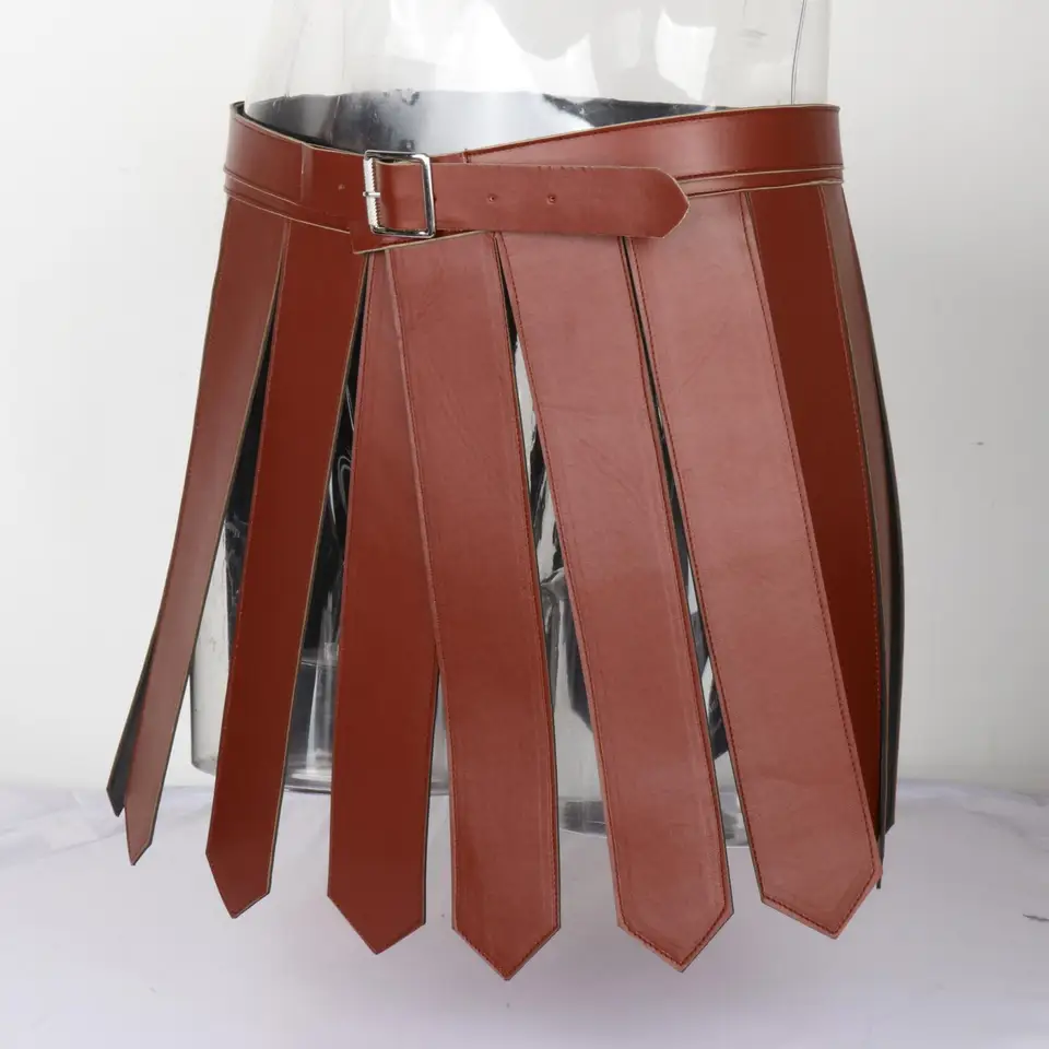 Jupe De Gladiateur Taille Unique - Déguisement Carnaval, Cosplay Antiquité - Imitation Cuir Marron
