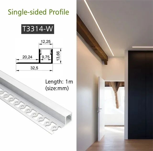 thumbnail image 1 of Barra de luz empotrada flexible con perfil de aluminio LED para techo, pared, bricolaje, decoración lineal, accesorios de iluminación interior, lámparas, 1 of 5