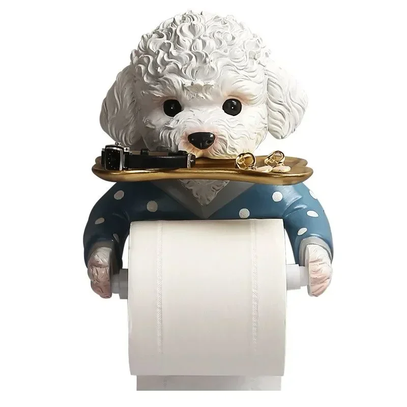 

Storage Punch Rack Tissue Mounted Tray Holder Toilet Teddy Decoration Cartoon Wall Roll Dog Free Paper Bathroom