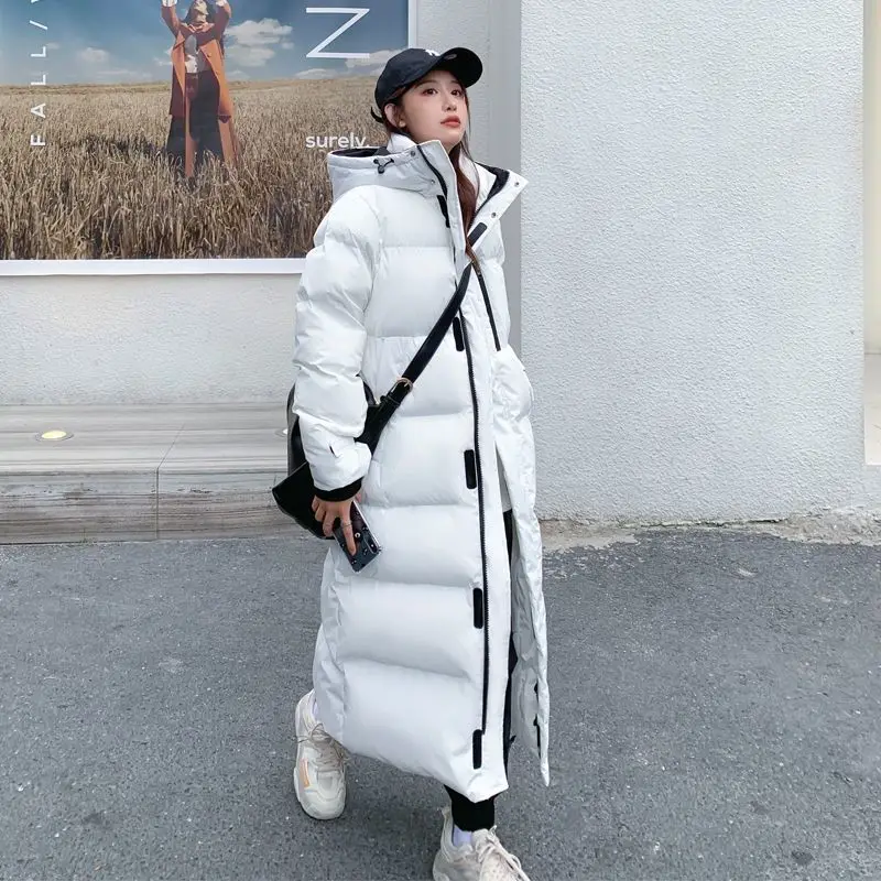 

2023 Fashion Down Cotton Coat Women's Mid length Knee Over Winter New Cotton Coat Loose and Thickened Cotton Coat Coat
