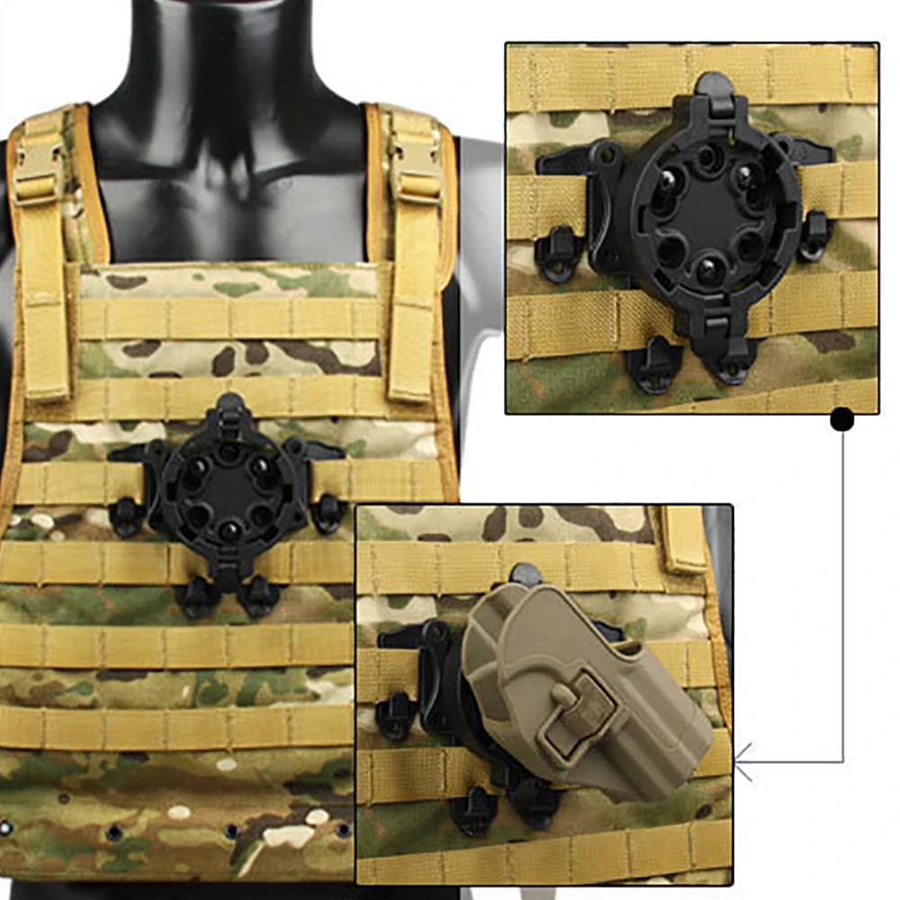 Tactical 360 Degree Angles RotationQuick Release Molle Holster Strike Platforms Mount  Speed Clip Adapter for Hunting Pistol 2