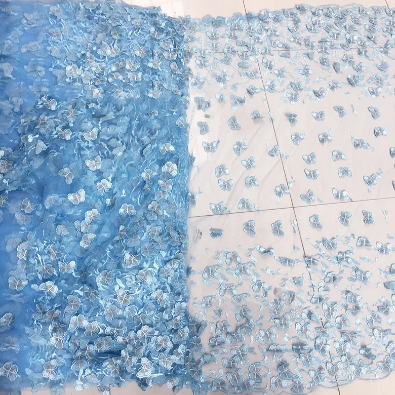 

5 Yards Quality New Butterfly 3D Floral Fabric Organza Lace Fabric For Wedding Dress DIY Handmade Dress Clothes Curtains Decors