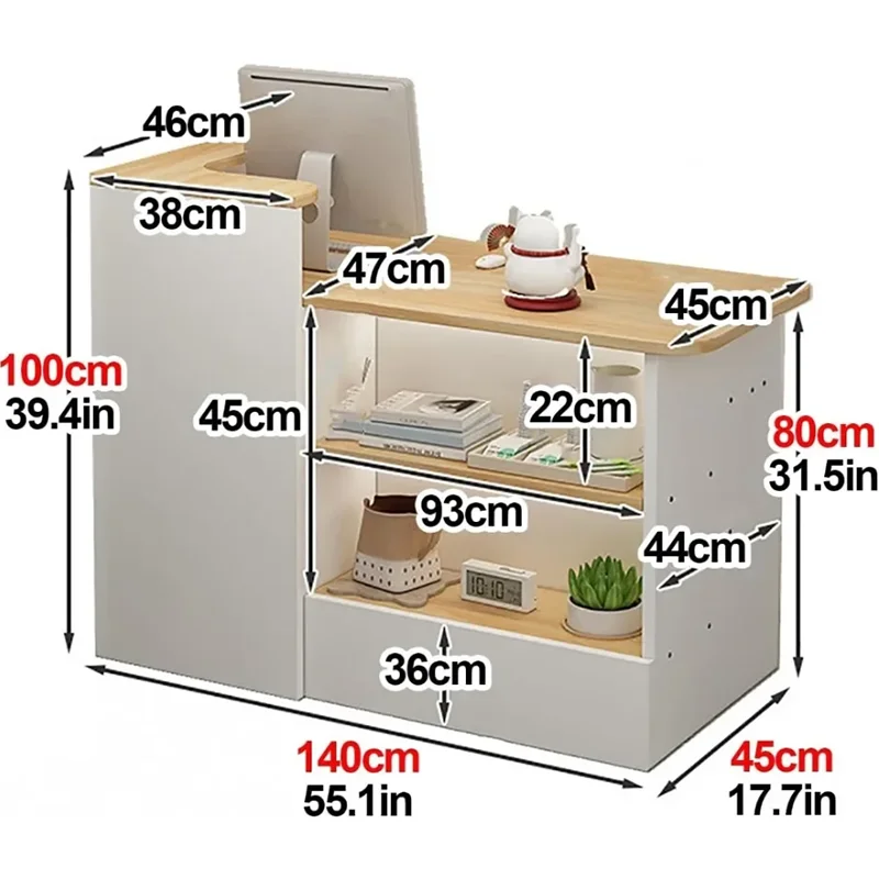 Reception Salon Promotional Table Front Desk Counter Clothes Executive Office Furniture Store Luxurious Entrance Atril Advanced