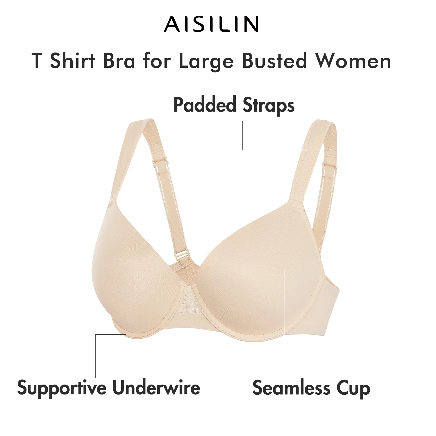 0861 Plus Size D Cup‼️46-52 Bra Women Wireless Thin Sponge Full Cup Bra  Lingerie Bra Baju Dalam Wanita Bra Wanita