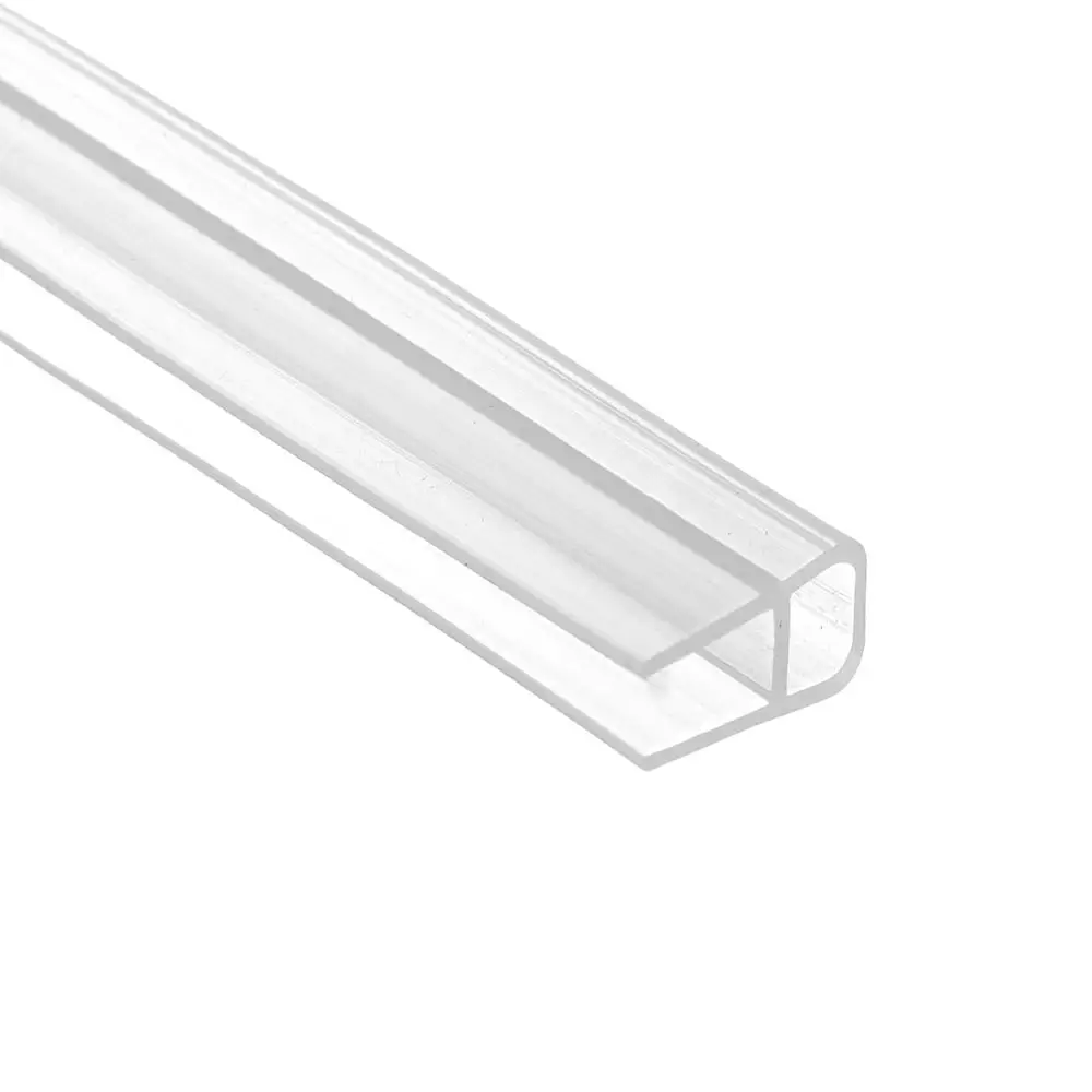 Couleur U Forme 10mm 1M PVC Rubber Glass Door Sealing Strip Frameless