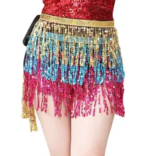 

Women Girls Mini Wrap Summer Sexy Skirt Women Belly Dance Hip Skirt Glitter Sequins Tassel Skirts Sundress