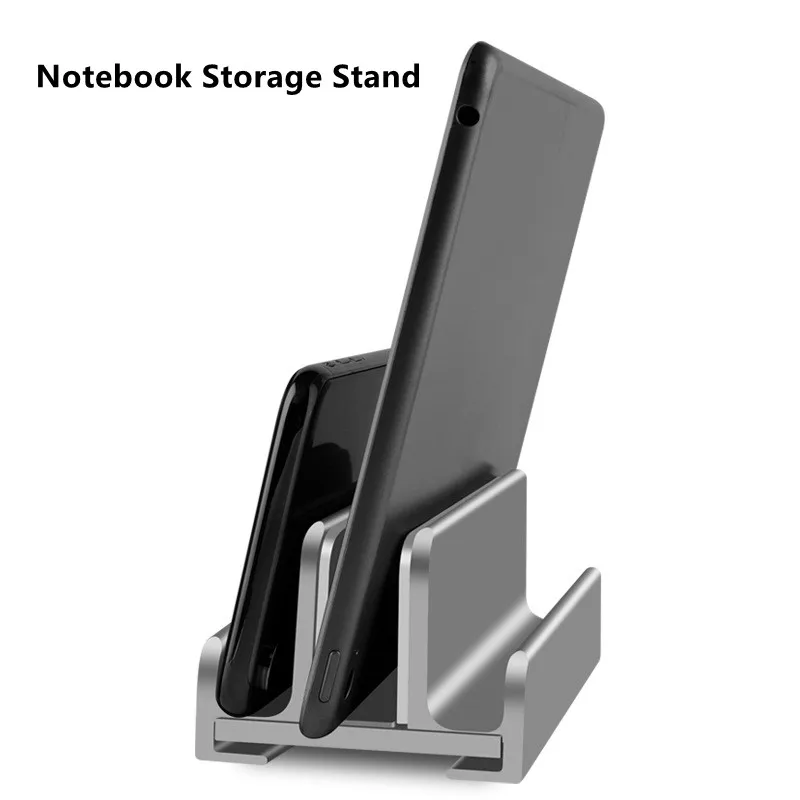 Laptop Stand Aluminum Alloy Tablet Vertical Base Mobile Phone Desktop Cooling Double Storage Bracket