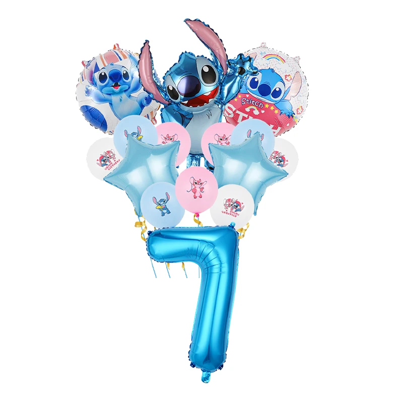 thumbnail image 1 of Decoraciones para fiesta de cumpleaños de Disney Stitch, vajilla con temática azul y rosa, vasos de papel, platos y manteles de Lilo y Stitch para niños, 1 of 5