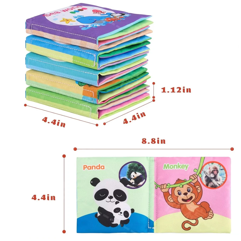 6-in-1 Washable Baby Cloth Book Set 4