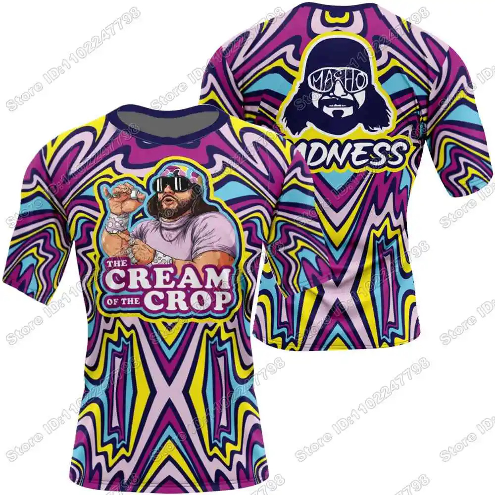 The Cream Of The Crop Macho Man Randy Savage Rash Guard Compression Shirt Jiu Jitsu BJJ MMA T-Shirt Surfing Jersey GYM Fitness
