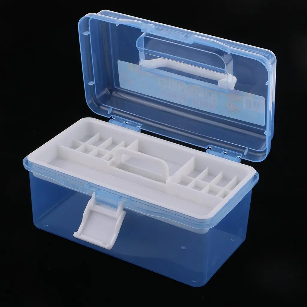 Layer Plastic Jewelry Painting Tool Box Holder Storage Case Organizer