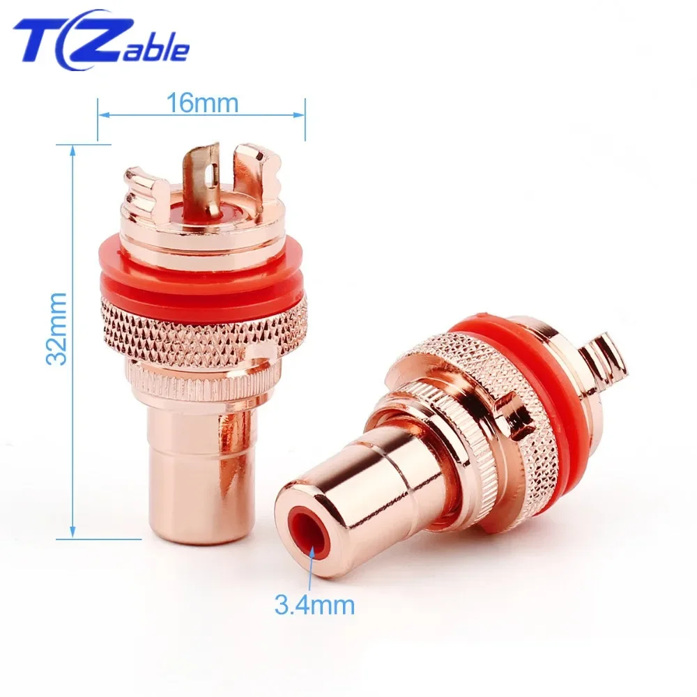 Hifi Plug Connector Rca Audio Connector Vrouwelijke Socket Chassis Voor Cmc Connectors Rhodium Plated Koperen Jack Koper Plug