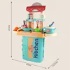 Children Kitchen Toys Furniture Simulation Dinnerware Boys Girls Kids Gift Education Play Tool Electrical Cooking Food Game 6