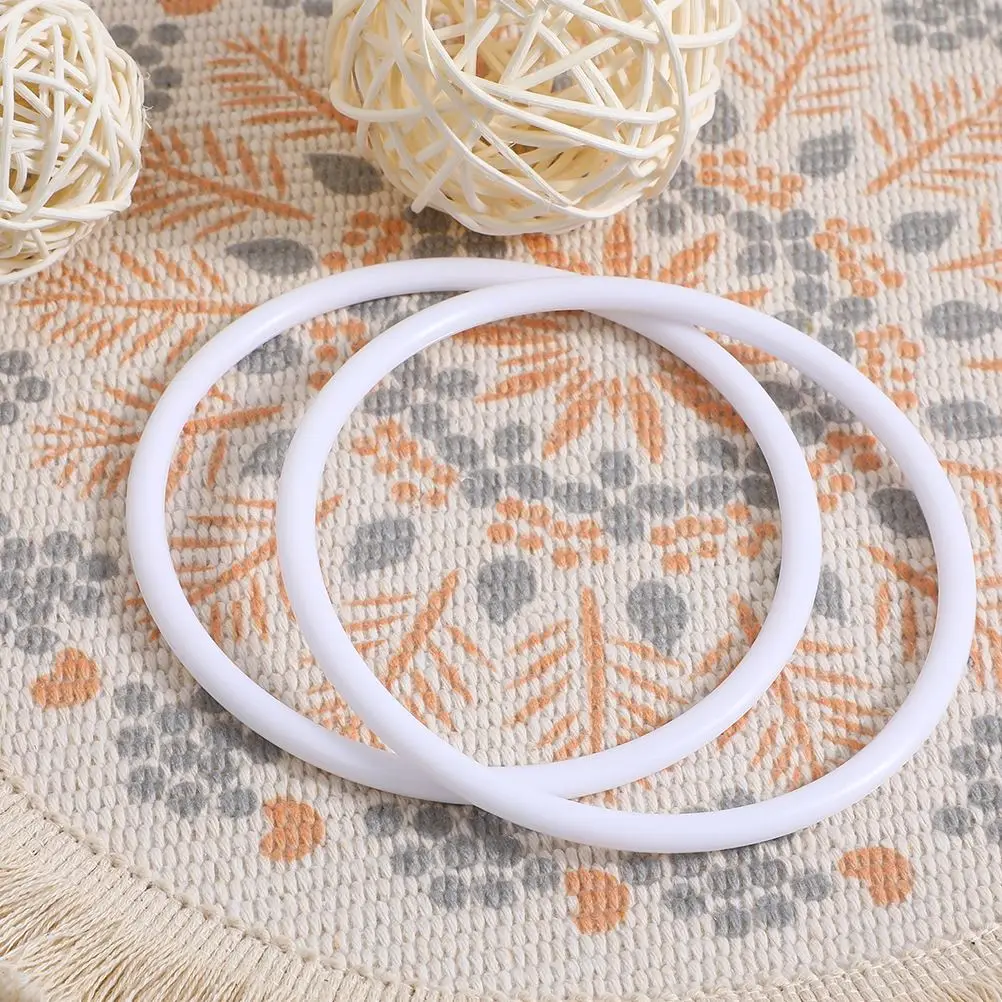 30Pcs Wreath Plastic Hoops Macrame Hoops Wall Hanging DIY Crafts Dream Catcher Frames White Dream Catchers For Home decoration 4