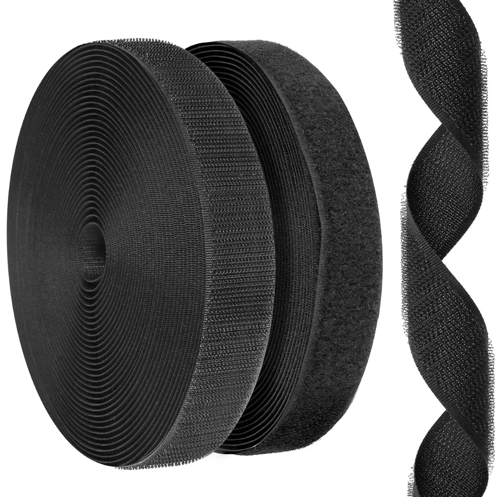 Durable Sew-On Velcro Tape | Non-Adhesive Nylon Hook and Loop for Fabric, Accessories, Crafts | 1M Roll in Various Widths