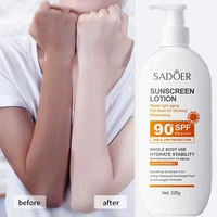 Super 220ml Aloe+Vitamin E Body And Face Sunscreen Lotion SPF 90 PA++++Whole Body Use Protect + Hydrate Moisturizing 1