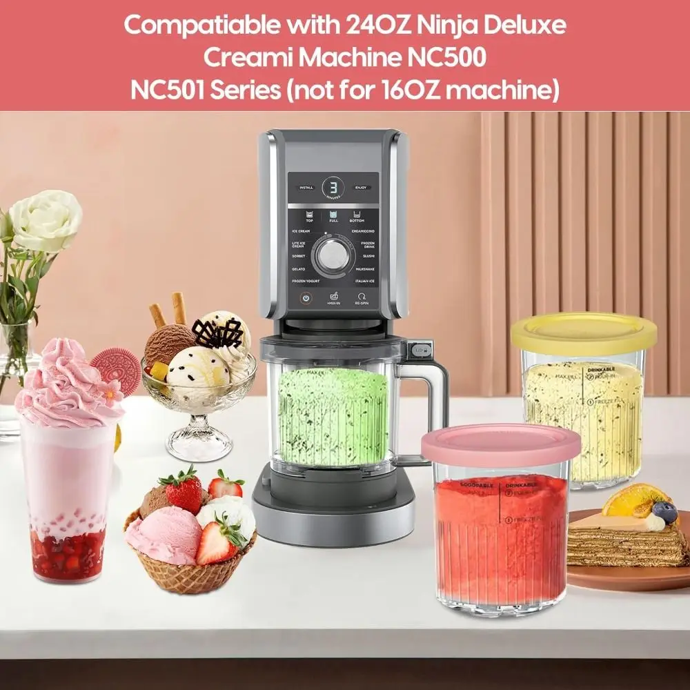 Replacement Ice Cream Containers for NC501 NC500 Series 11-in-1 Creamer Ice Cream Maker Machin Leak Proof Kitchen Gadgets 4