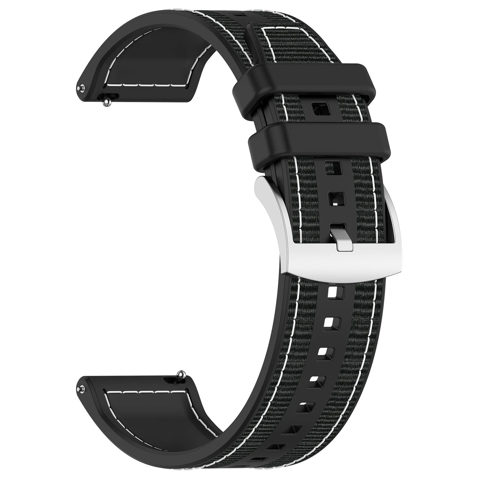 22mm Composite Silicone Sport Watchband - Premium Nylon Bracelet Strap