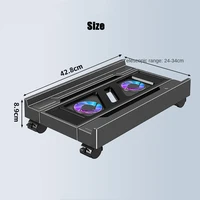 Mobile PC Tower Stand Adjustable Computer CPU Holder Telescopic Desktop Stand CPU Cart with RGB Cooling Fan Heat Dissipation - Image 6