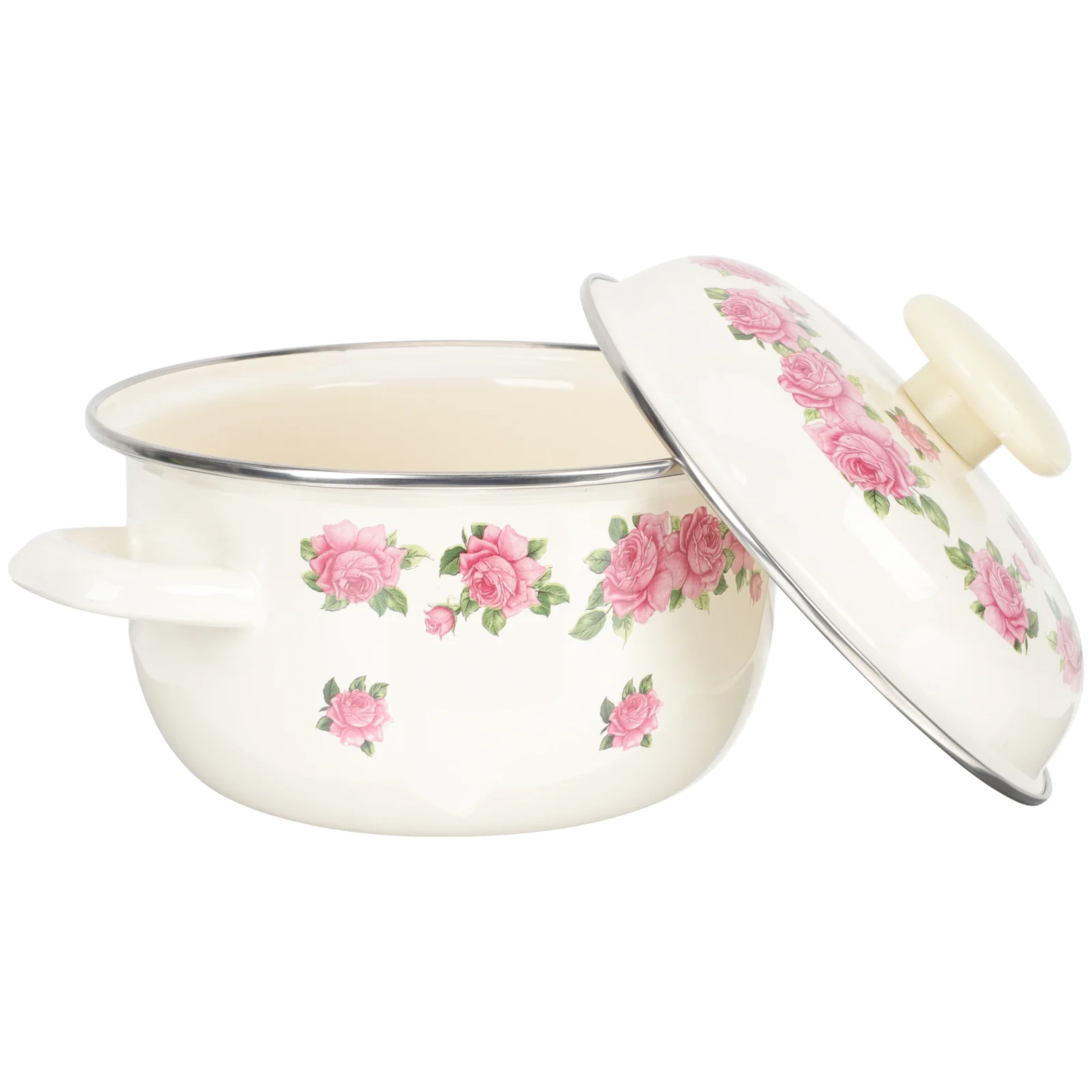 

16cm Multi-use Creative Enamel Cookware Deep Pot Stockpot With Lid Soup Pot Small Pots For Cooking Stock Pot With Lid for Home