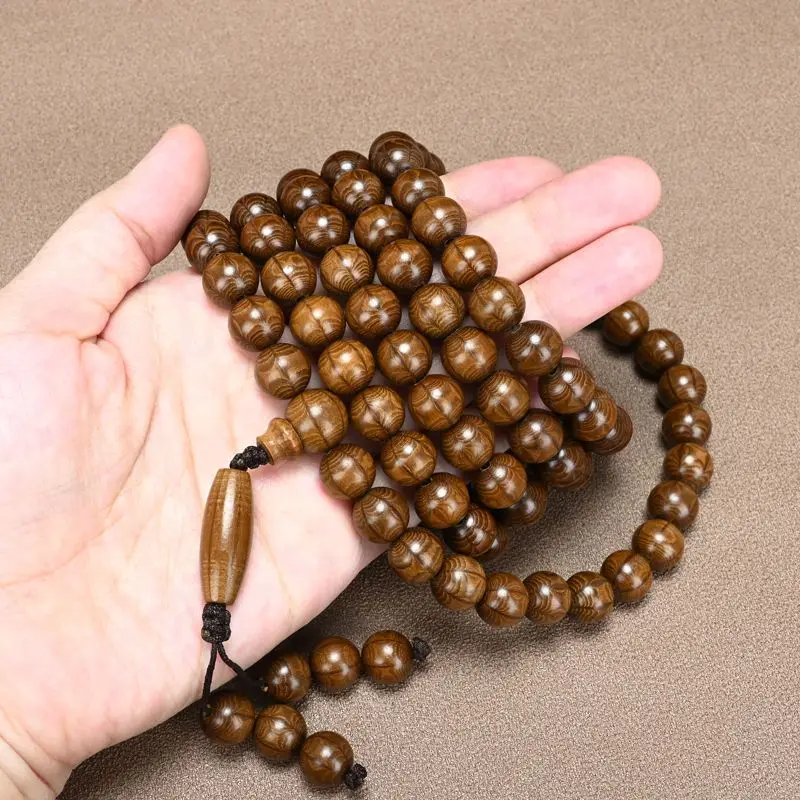 Boutique Handmade Six Wood Old Material Bracelet 108 Pcs of Longxu Rattan Dragon Wood Six Stripes Beads 2.0 Chanting HandString