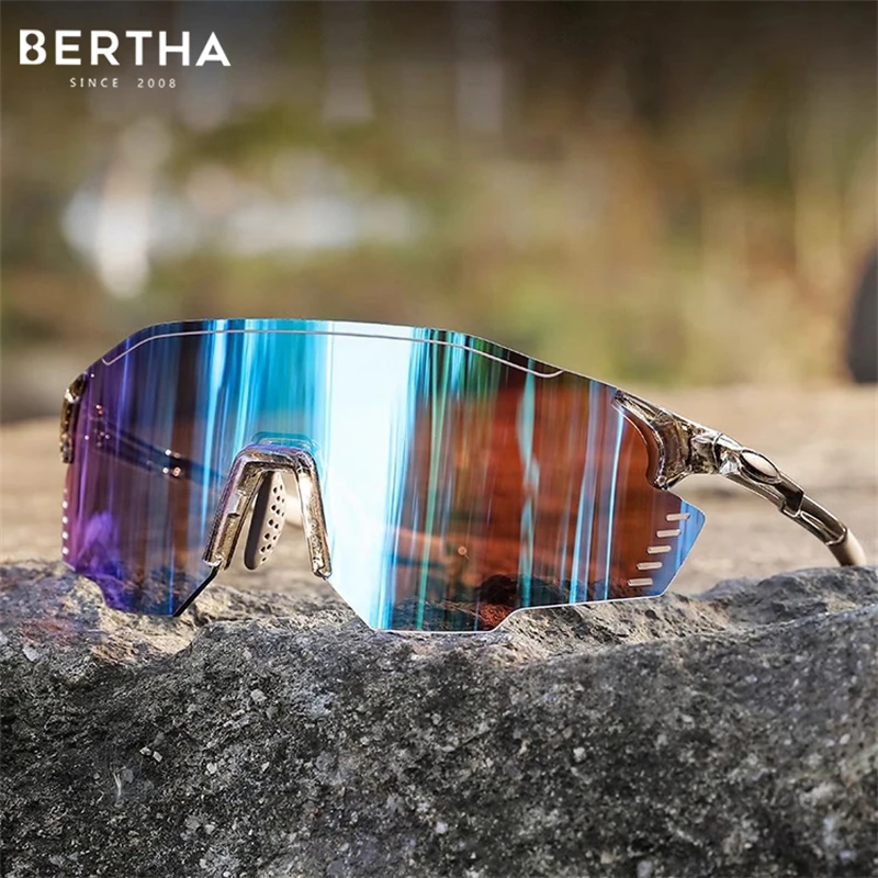 

BERTHA Color Changing Sports Sunglasses Myopia Polarized Outdoor Riding Glasses Hiking Windproof Sunglasses Prescription Support