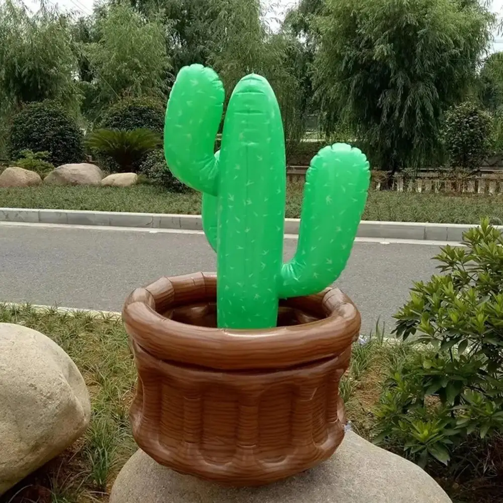 Inflatable Ice Bucket Palm Tree Cactus Cooler Holder Beach Party Ice Bucket Reusable Drink Chiller for Outdoor Picnics Camping