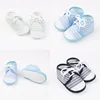 Spring Summer 0-1 Year Old Baby Single Shoes Stripe Lace up Cloth Shoes Soft Sole Newborn Infant Walking Shoes 4