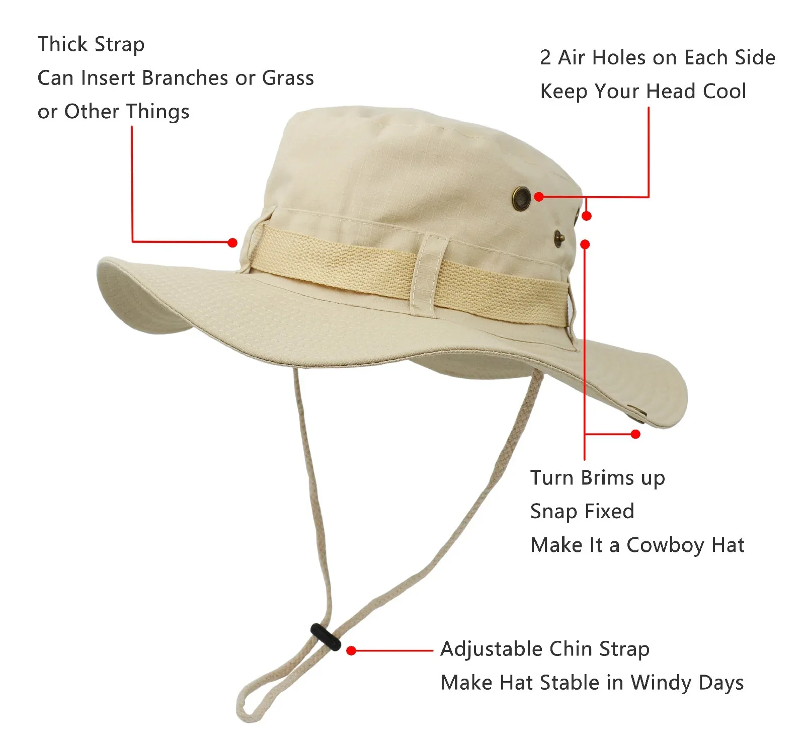 Double layer Boonie Hat Bucket Hat Hunting Fishing Outdoor Wide Cap Brim Military For Men Women Fisherman hat